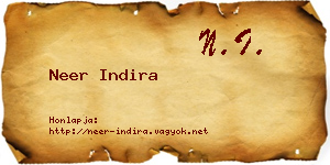 Neer Indira névjegykártya
